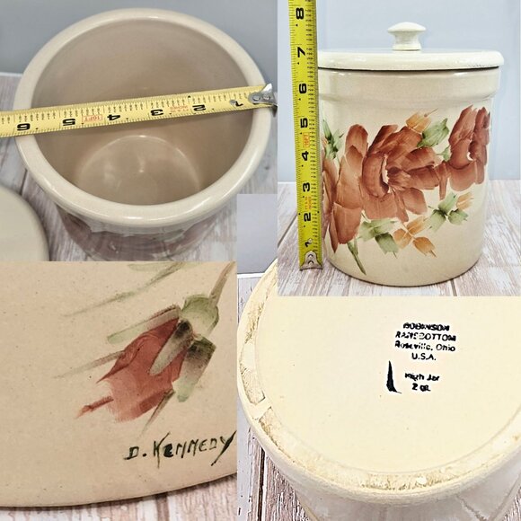 Ransbottom Floral Crock with Wooden lid - Picture 9 of 9